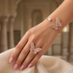 Rose Gold Butterfly Bracelet and Ring Set | AD Garments