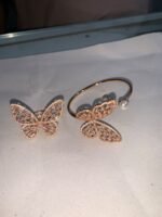 Rose Gold Butterfly Bracelet and Ring Set | AD Garments - Image 3
