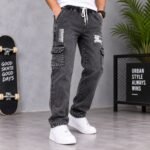 Men’s Light Baggy Fit Cargo Denim Pants | AD Garments