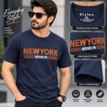 Men’s Premium Cotton New York Brooklyn Printed T-Shirt – Olive Green | AD Garments - Image 3