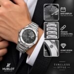 Hublot Genève Luxury Stainless Steel Watch | 3 Colors Dial In Iconic Design | AD Garments - Image 2