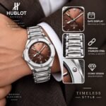 Hublot Genève Luxury Stainless Steel Watch | 3 Colors Dial In Iconic Design | AD Garments