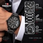 Tissot 1853 Chronograph Black Stainless Steel Watch – Swiss Style & Date Display |  AD Garments - Image 2