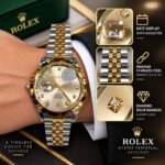 ROLEX Men’s Luxury Stainless Steel Quartz Watch – Colorful Dial, Date Display & Diamond Hour Markers | AD Garments - Image 4