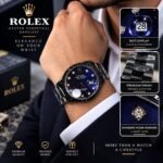 Rolex Oyster Perpetual Datejust Men’s Luxury Watch – Blue Dial, Date Display & Diamond Hour Markers | AD Garments - Image 2