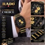 Rado Luxury Black & Gold Watch for Men – Premium Stainless Steel Dual-Strap Wristwatch | AD Garments