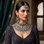 Elegant Women’s Jewellery Set – Statement Necklace, Earrings & Maang Tikka | AD Garments