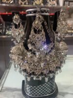 Elegant Women’s Jewellery Set – Statement Necklace, Earrings & Maang Tikka | AD Garments - Image 2