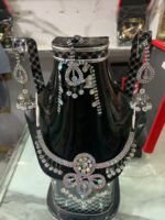 Elegant Silver-Tone Bridal Jewelry Set with Matching Maang Tikka & Earrings | AD Garments - Image 2