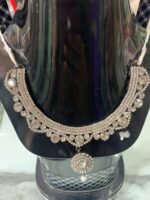 Traditional Gold-Tone Bridal Jewelry Set with Maang Tikka – Elegant Emerald Green Saree Jewelry | AD Garments - Image 3