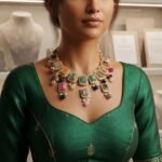 Multicolor Kundan Statement Necklace Set – Traditional Gold-Tone Bridal Jewelry | AD Garments
