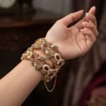 Royal Antique Gold & Ruby Kundan Handcrafted Bridal Bracelet | AD Garments