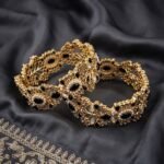 Elegant Gold-Tone Kundan & Pearl Embellished Statement Bracelet | AD Garments - Image 3