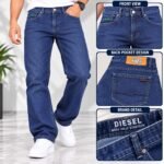 Men’s Blue Stretch Denim Jeans – Classic Straight Fit | AD Garments