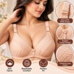 Women’s Premium Lace Bra – Adjustable Straps & Elegant Center Design | Sizes 30–50 | AD Garmnets