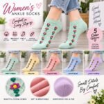 Women’s Ankle Socks – Soft Cotton Pack of 3 Pairs (Flowers Design)| AD Garments