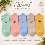 Women’s Ankle Socks – Soft Cotton Pack of 3 Pairs (Pirate sign)| AD Garments - Image 2