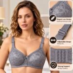 Women’s Lace Bra – Soft Comfortable Fit with Adjustable Straps | Sizes 32–56 | AD Garments