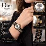 Women’s Elegant Luxury-Style Watch – Black Dial with Premium Metal Bracelet | AD Garments - Image 2