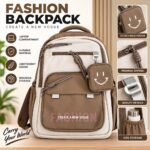 Fashion Premium Beige & Brown Backpack with Laptop Compartment – Stylish Multi-Purpose Bag | AD Garments