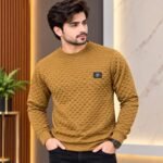 Men's Multicolored Textured Sweatshirt – Classic Round Neck Casual Pullover | AD Garments